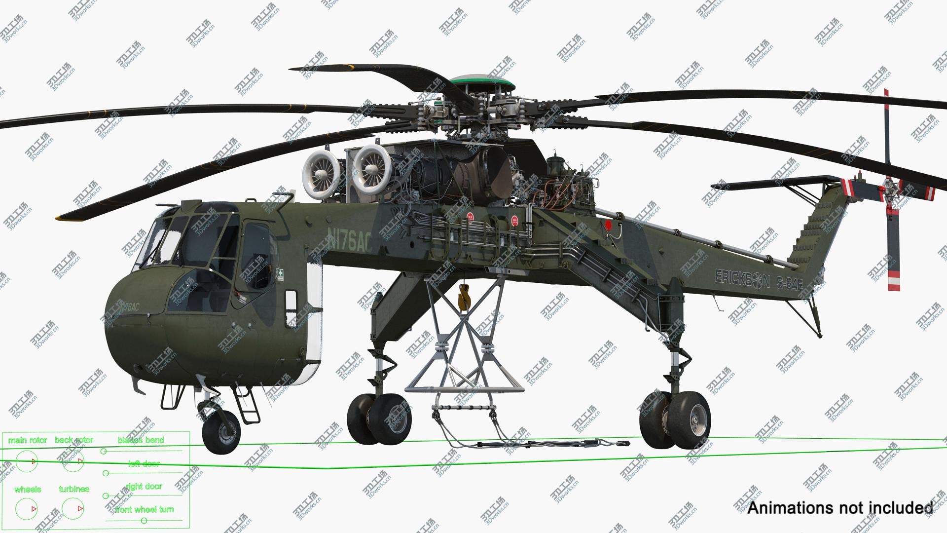 images/goods_img/20210313/Cargo Helicopter Sikorsky S-64 Skycrane Green Rigged 3D model/4.jpg